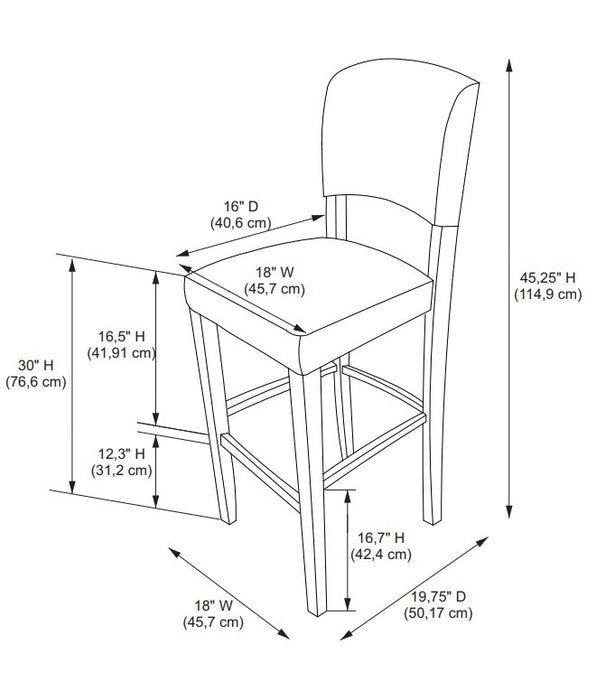 Tabouret bar Monaco en similicuir - espresso