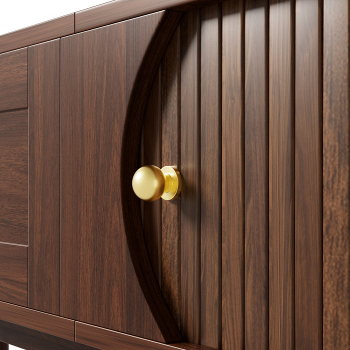 Oakmere Meuble TV Moderne 67 po avec Tiroir et Portes Coulissantes, Noyer