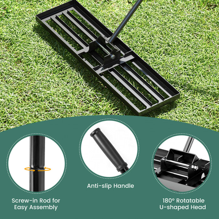Costway Pelouse Nivellage Rake 36\" X 10\" Lourd Outil De Pelouse De Niveau Pour Jardin Arriere-cour/pelouse Noir