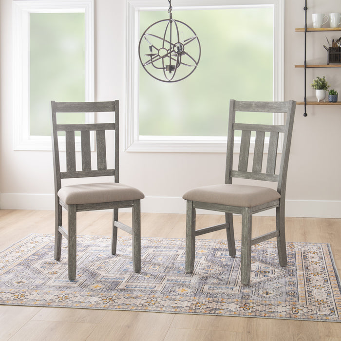 Chaise de salle à manger Turino en tissu gris vieilli - ensemble de 2
