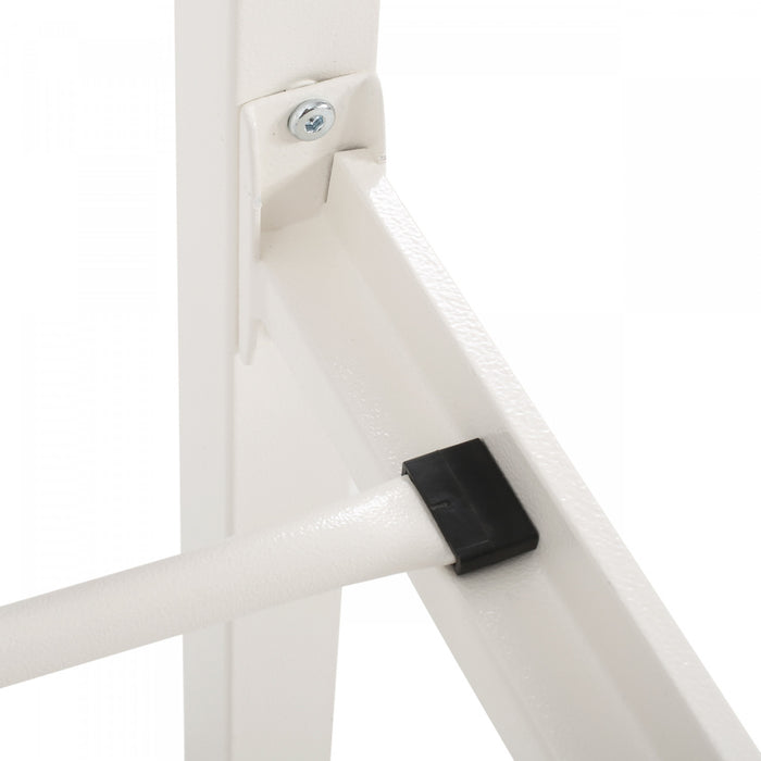 Robert Cadre De Lit En Metal Avec Tete Et Pied De Lit Au Design Circulaire, Taille King, Blanc