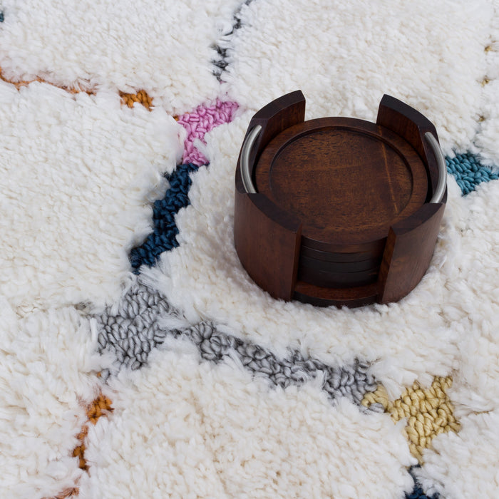 Carpette à poil long Lola à motif de treillis - 2 pi 7 po x 8 pi