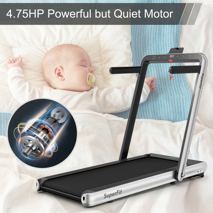 Tapis De Course Pliant 2 En 1 16km/h Superfit – Avec Bluetooth Et Controle Via App