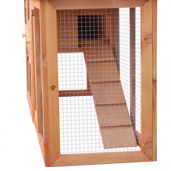 Pawhut Clapier A Deux Niveaux Pour Petits Animaux Cage A Lapin Pour Animaux Domestiques Avec Rampe D'acces Au Toit Resistant A L'eau Courante Et Aux Uv Fini Naturel Cochon D'inde Habitat Pour Hamster