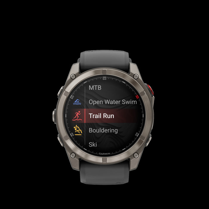 Montre intelligente Garmin Fenix 8 Pro 51 mm Graphite Premium - Vetement de performance, durabilite de lentille en saphir, previsions meteorologiques LTE, enregistrements de localisation, profils de triathlon