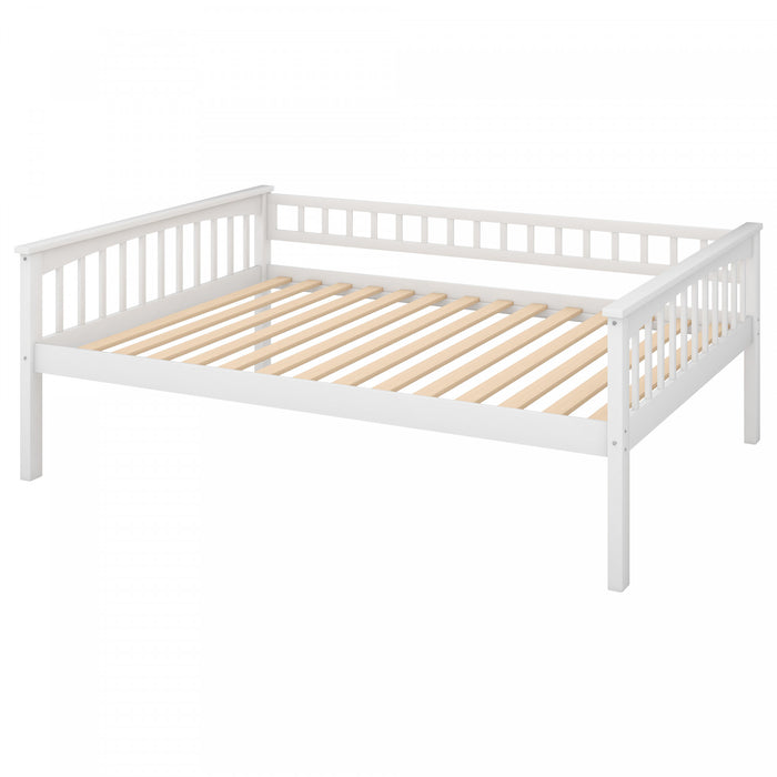 Lit Superpose Convertible Brady En Bois Massif, Taille Double, Avec Tiroirs, Blanc