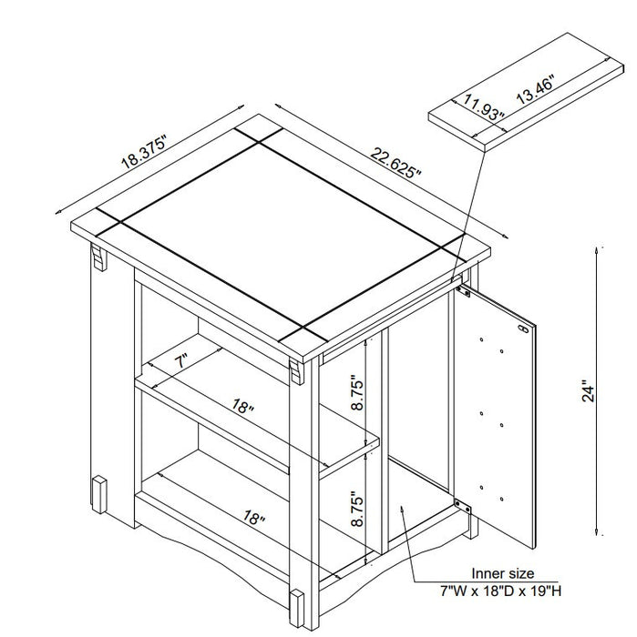Table de fauteuil Parnell - grise