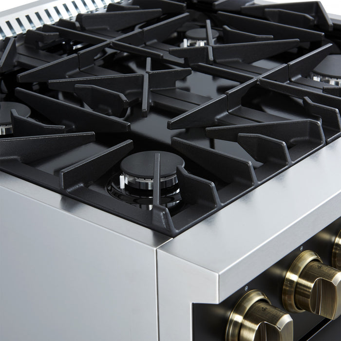 Cuisiniere a gaz Marco 30 pouces noire, 4,32 pi³ – FFSGS6277-30BLK