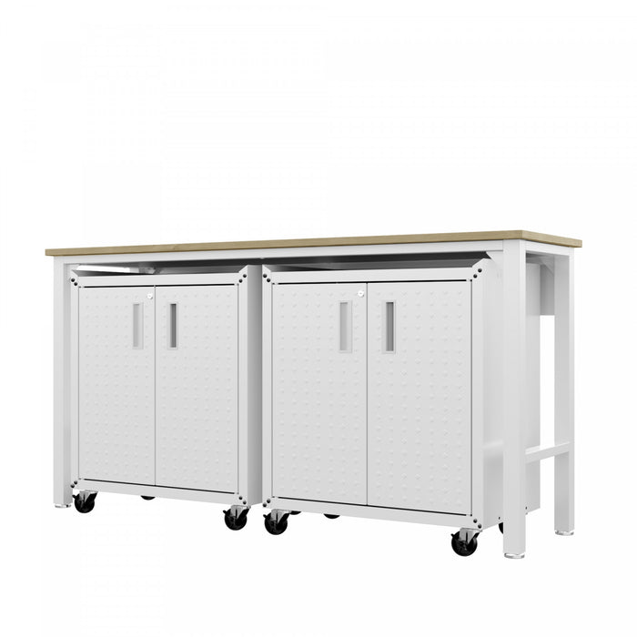 Ensemble de garage moderne Fortress 3 pieces en blanc