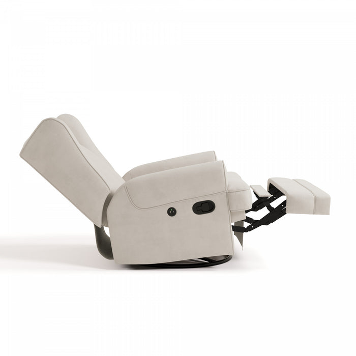 Storkcraft Serenity Fauteuil bercant inclinable rembourre a dossier a oreilles - Ivoire