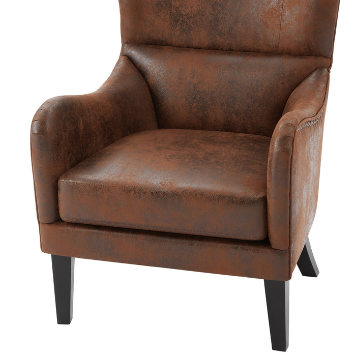 Havenwood Fauteuil d'Appoint HI-BACK a Clous Decoratifs, Brun