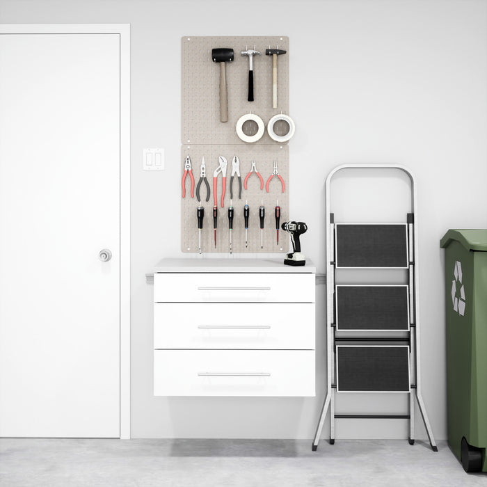 Armoire de plancher HangUps à 3 tiroirs avec rangement - blanche