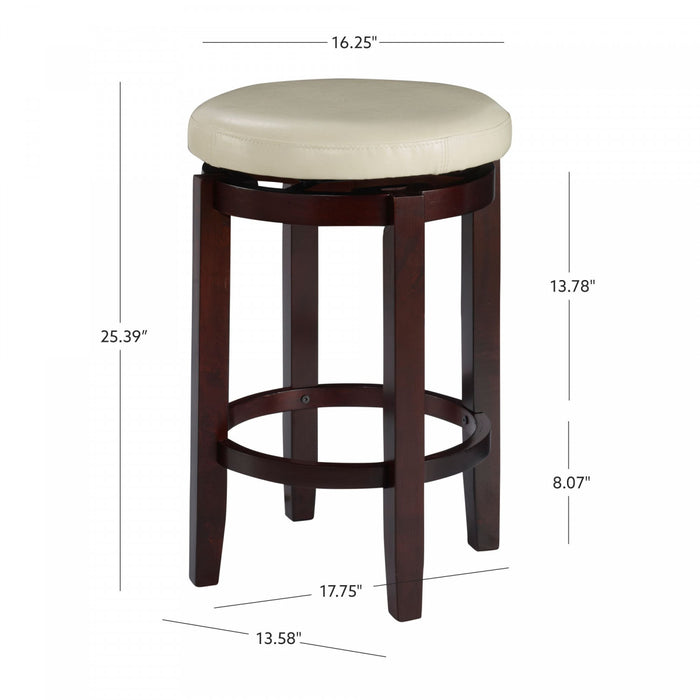 Tabouret Maya de hauteur comptoir en similicuir - beige
