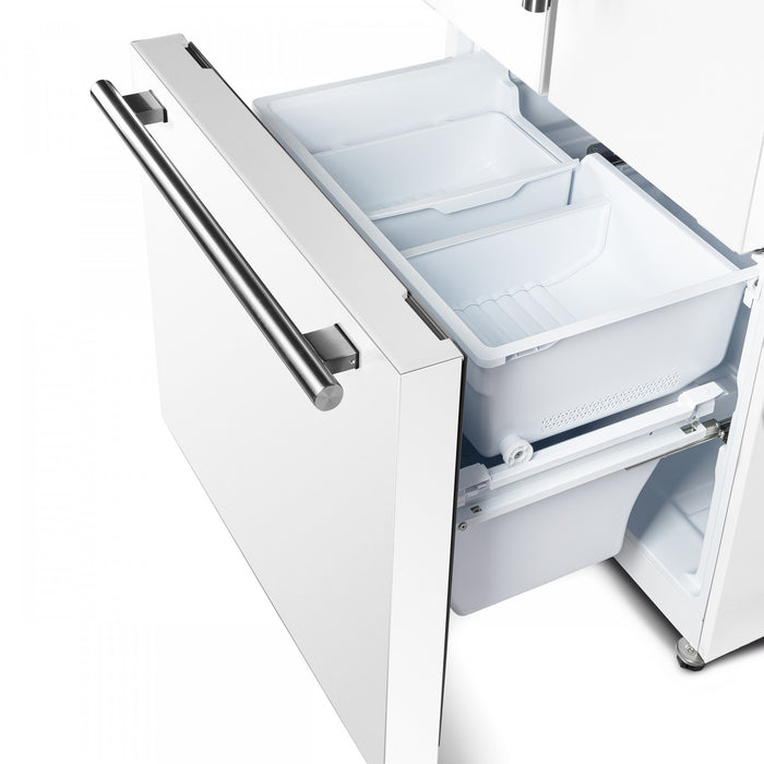 Refrigerateur Espresso Gallipoli de 30 po a portes francaises, blanc, 17,5 pi³ – FFFFD1974-31WHT