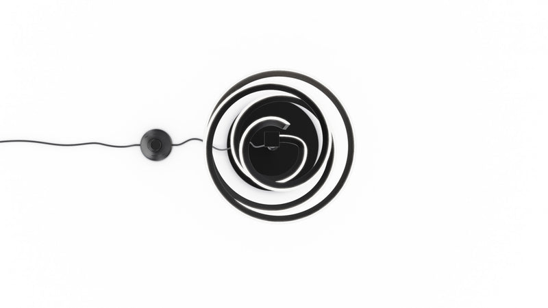 Lampe à pied en spirale à DEL de 59 po noir mat