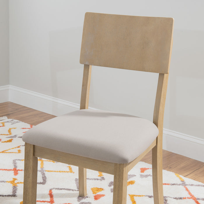 Chaise de salle à manger Jorissen en tissu d’apparence lin gris - ensemble de 2
