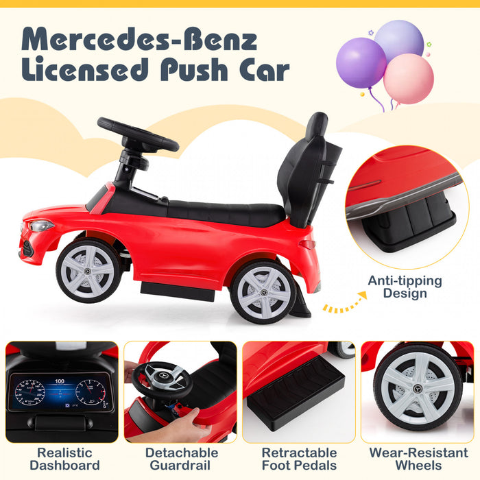 Costway Kids Ride On Push Car Mercedes-benz License 3-en-1 Voiture Coulissante Rouge