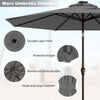 Costway 10FT Patio Solar Umbrella LED Patio Market Steel Tilt with Crank Outdoor Gray