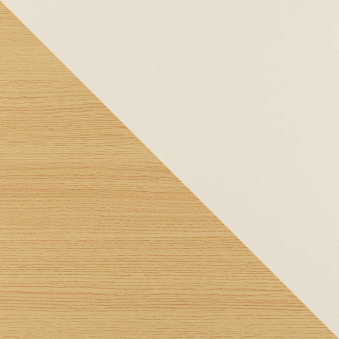Table de nuit moderne Amara 20\" en creme et chene clair (1 tiroir) - Lot de 2