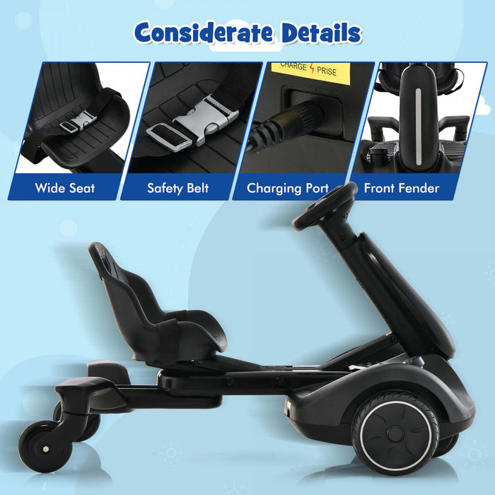 Costway Kart Electrique 6 V Pour Enfants, Vehicule De Derapage Pour Enfants, Siege Reglable A 2 Positions, Rotation A 360°, Roues Durables, Vitesse Max 4,8 Km/h, Klaxon, Pour Les 3 A 8 Ans