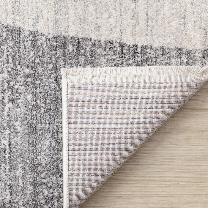 Tapis geometrique gris noir creme Olivia, 7'10\" x 10'2\"