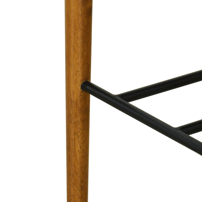 Sophia – Lot de 2 tabourets de bar modernes d’interieur en bois d’hevea avec dossier de soutien, coloris blanc et noyer