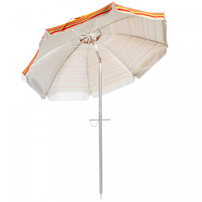 Costway Parasol de plage pour patio de 6,5 pieds, protection solaire, inclinaison, sac de transport