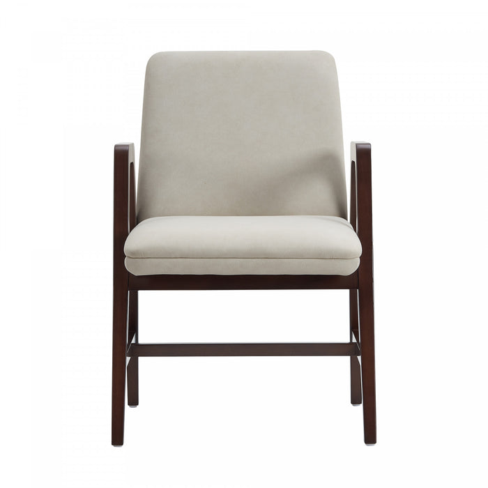 Fauteuil moderne en bois et velours Stella, coloris champagne
