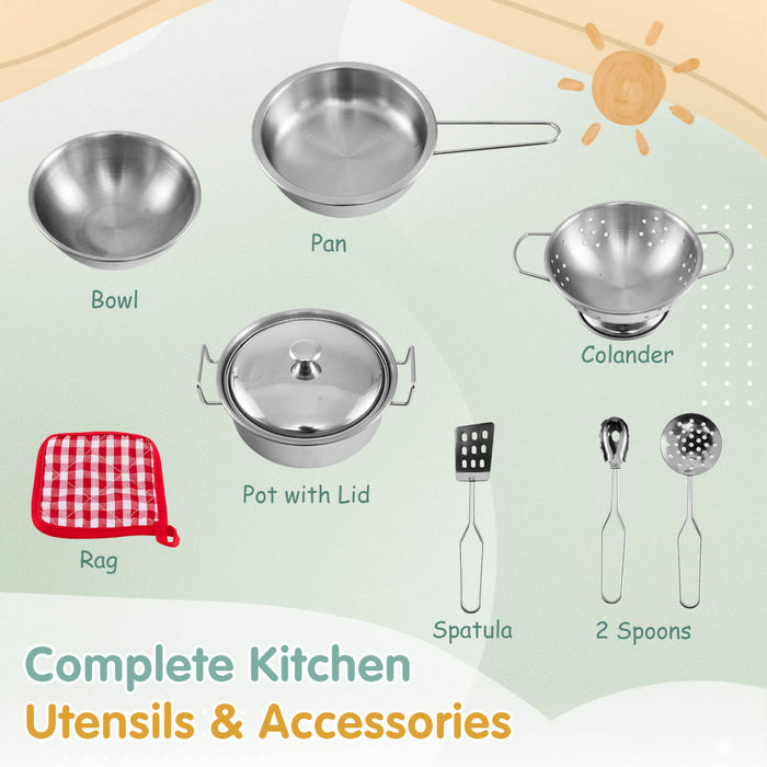 Costway Kids Kitchen Playset Cuisine De Boue Exterieure Avec Planteur De Visionnaire De Racine Evier Amovible