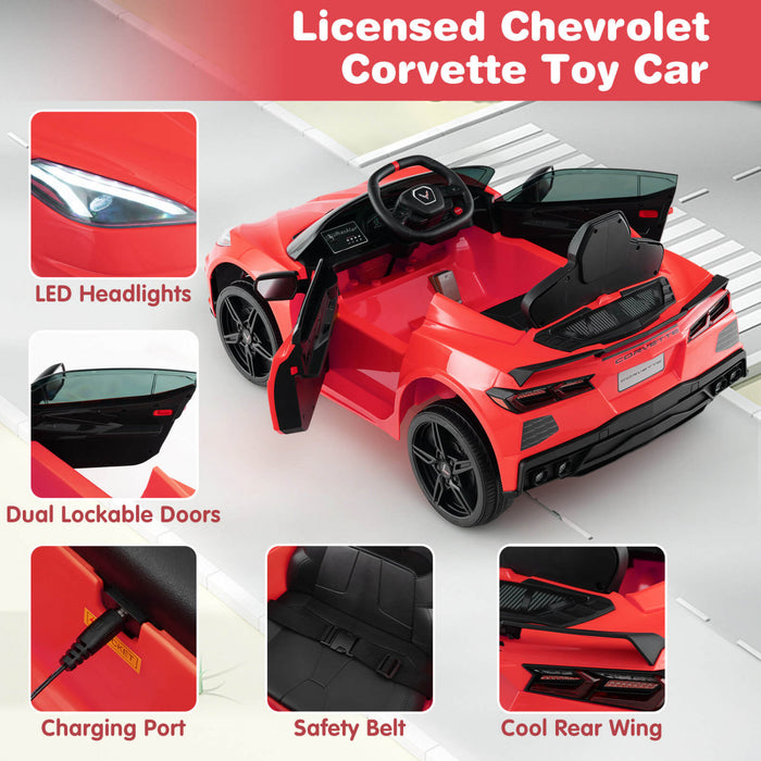 Costway 12v Electrique Enfants Rouler Sur La Voiture Avec Telecommande Sans Fil Connexion Lumieres Rouge