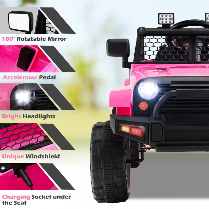Costway Voiture Electrique 12 V Pour Enfants Costway, Alimente Par Batterie Avec Telecommande, Vehicule Jouet A 4 Roues Pour Garcons Et Filles