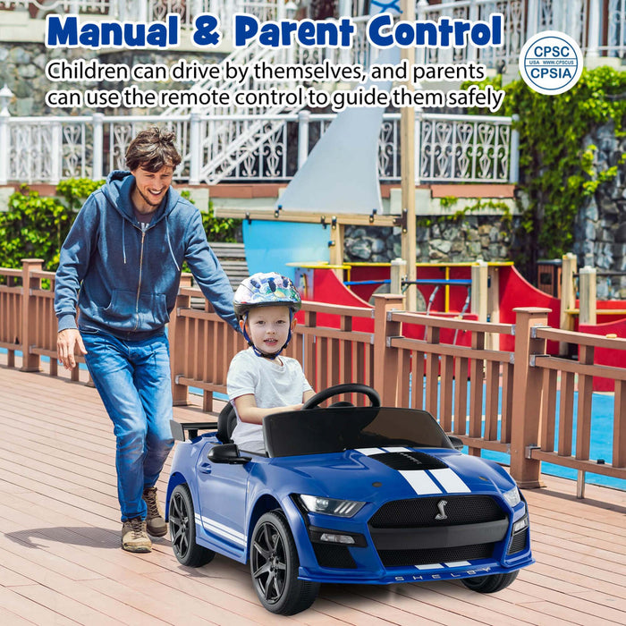 Costway 12v License Ford Mustang Shelby Gt500 Enfants Ride Sur Voiture Avec Telecommande Navy