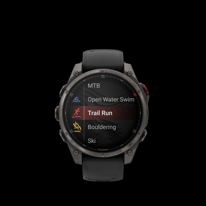 Montre intelligente multisport Garmin Fenix 8 Pro 47 mm en carbone - Suivi de fitness, ecran AMOLED en saphir, connectivite LTE/satellite, metriques de sante, appels vocaux