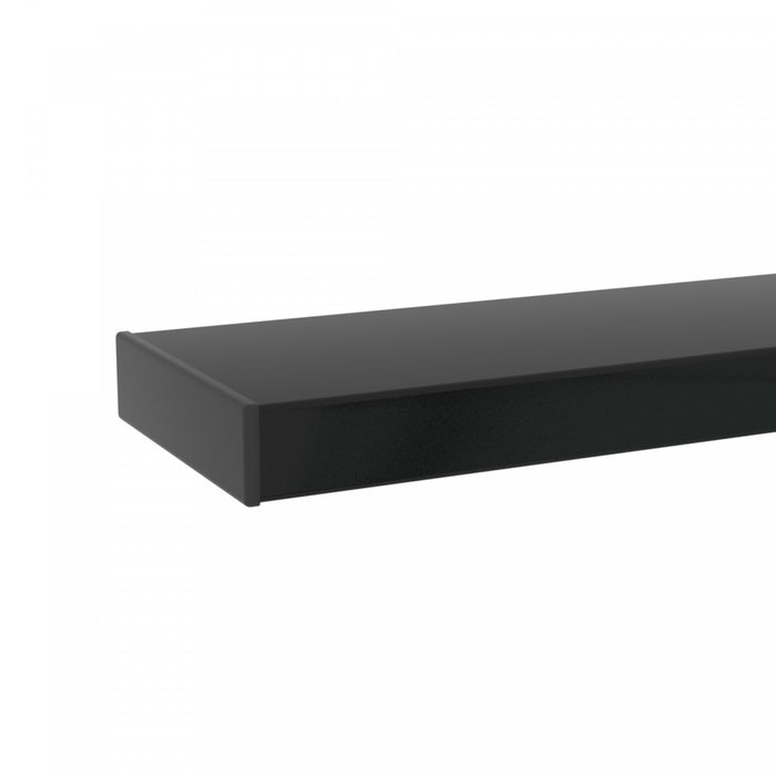 Table basse moderne rectangulaire en verre trempe transparent Liam, noire