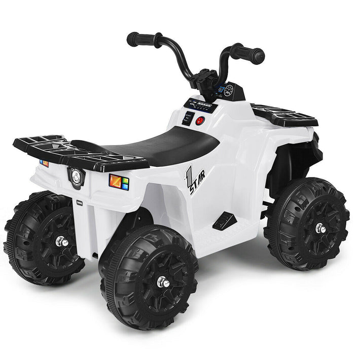 6v Batterie Alimentee Enfants Rouler Sur Atv 4 Roues Quad W / Mp3 & Led Phare Blanc
