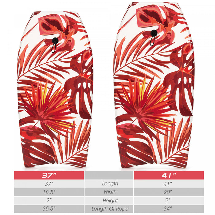 Costway 41\" Bodyboard Surfboard Leger W / Poignet Leash Fin Eps Core Pour Les Enfants Et Les Adultes