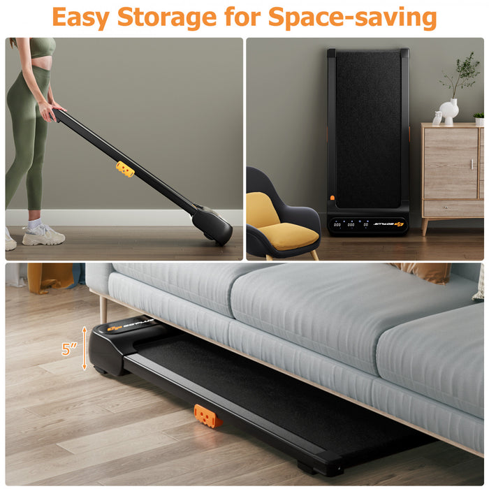 Walking Pad 2 En 1 Sous Le Tapis Roulant De Bureau Pour La Maison Avec Controle A Distance De Montre Et Ecran Led