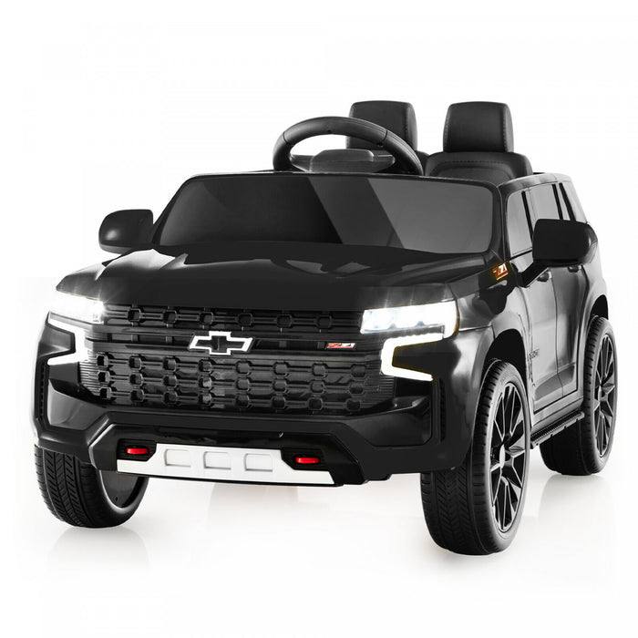 Costway 12v Enfants Rouler Sur La Voiture Chevrolet Tahoe Electrique Camion Suv Telecommande W / Lumiere Et Musique Noir