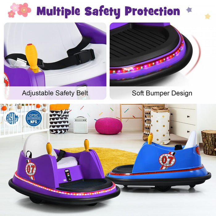 Costway 12v Vehicule 360¡a Spin Race Toy Kids Ride Sur La Voiture Pare-chocs W / Telecommande Violet