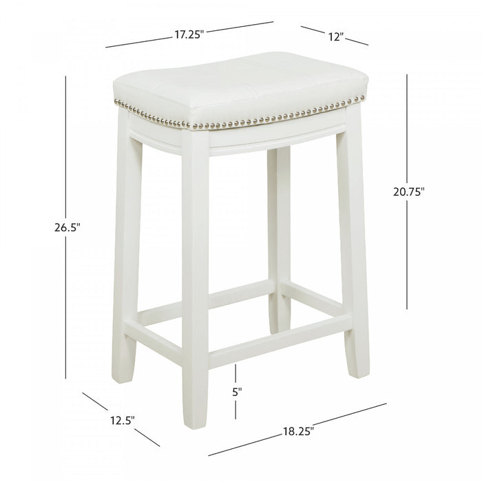 Tabouret Claridge de hauteur comptoir en tissu et sans dossier - blanc