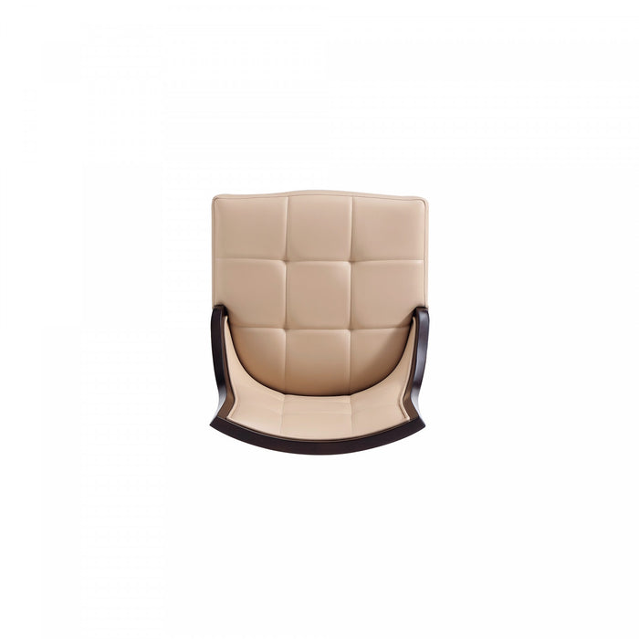 Chaise de salle a manger traditionnelle en bois avec revetement en tissu beige Fifth Avenue - Lot de 4