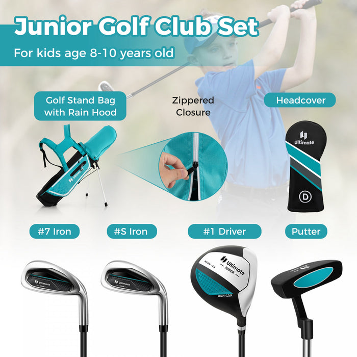 Ultimate Kids Golf Practice Set Junior Complete Golf Club Set Pour Enfants Ages De 8 A 10 Ans Bleu