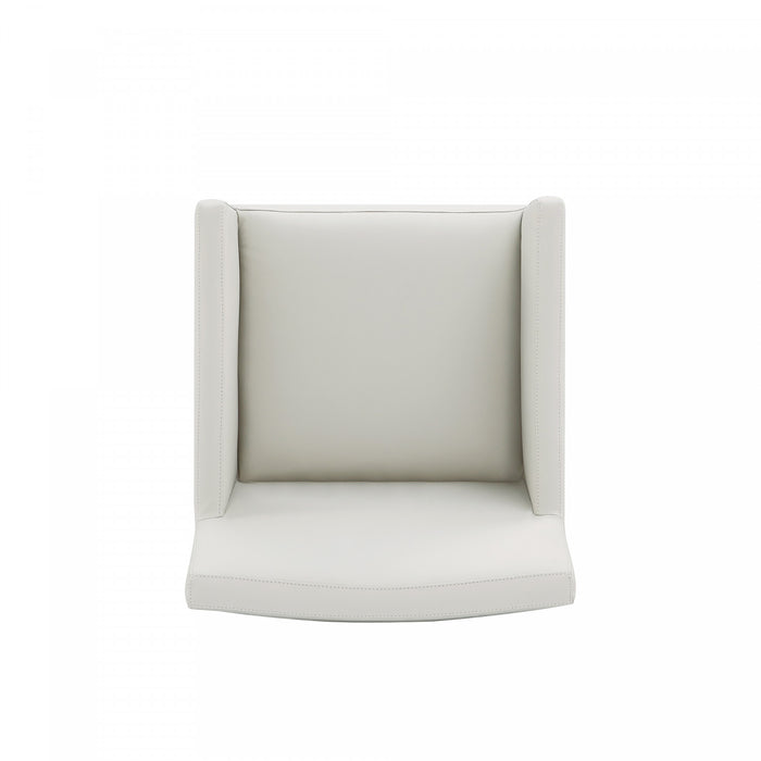 Fauteuil moderne en cuir vegetalien Anna Square en gris pierre - Lot de 2