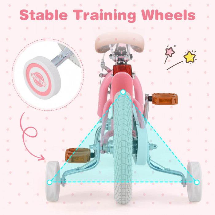 Bicycle Costway 12\" Pour Enfants De 3 A 4 Ans Bicycle Avec Frein A Main Avant Rouge