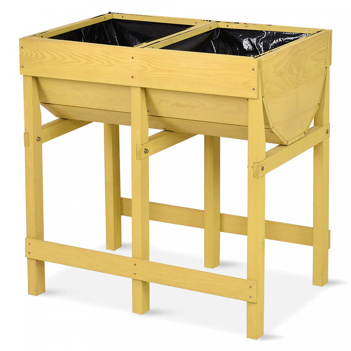 Costway Table De Culture Jardiniere Sur Pieds Jardiniere En Bois Jardiniere Surelevee En Sapin 70 X 44,5 X 72 Cm Potager Sur Pied En Bois Jaune