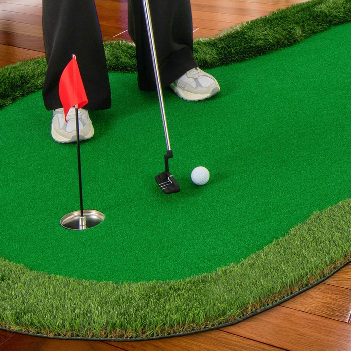 Costway 5 X 10 Ft Tapis De Pratique De Golf Professionnel Avec 3 Trous Et Des Balles De Golf Pour La Maison