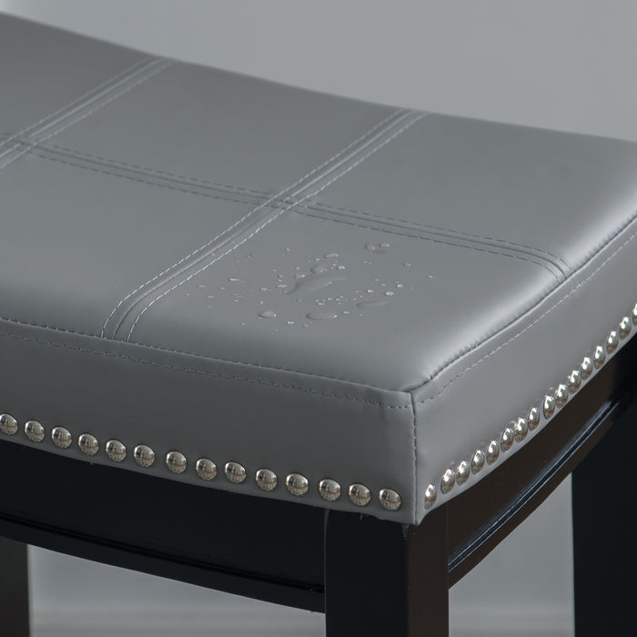 Tabouret Claridge de hauteur comptoir en similicuir et sans dossier - gris