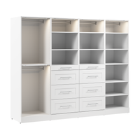 Système de garde-robe et pièce-penderie modulaire Florence de Bestar de 100 po avec éclairages à DEL