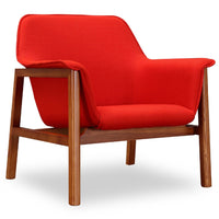 Fauteuil d’appoint Miller de Manhattan Comfort en lin tissé - Terra Cotta et noyer