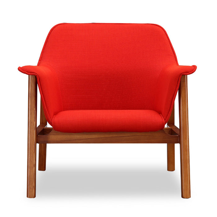 Fauteuil d’appoint Miller de Manhattan Comfort en lin tissé - Terra Cotta et noyer